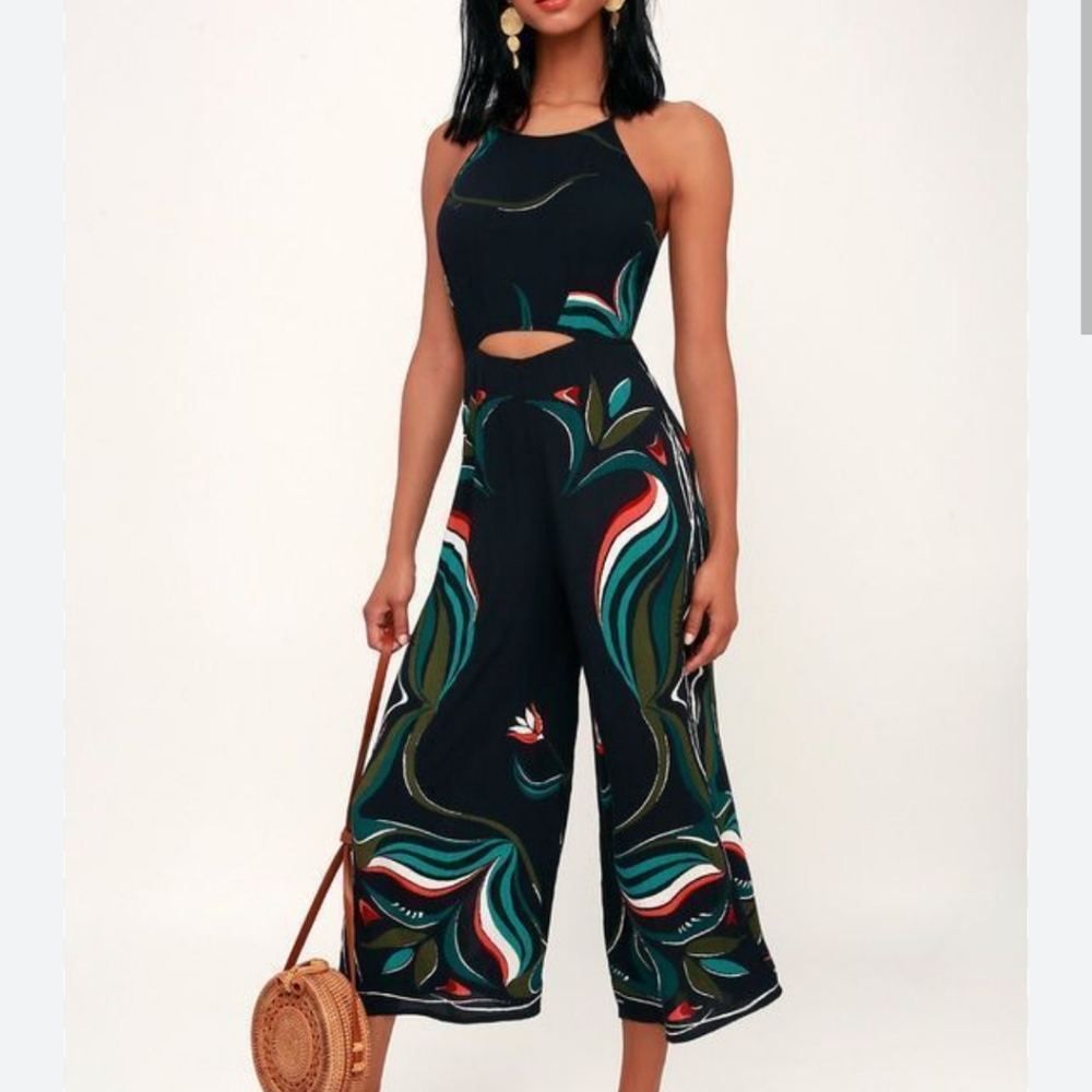 Billabong black print jumpsuit
